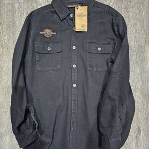 Harley-Davidson Heavy Duty Black Button-Up Shirt